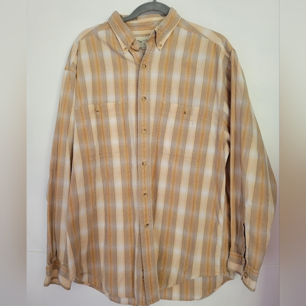 Eddie Bauer Plaid Button Down Shirt Size Large